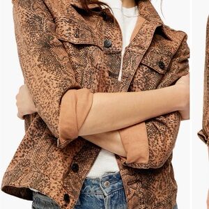 Free people snake print trucker jacket